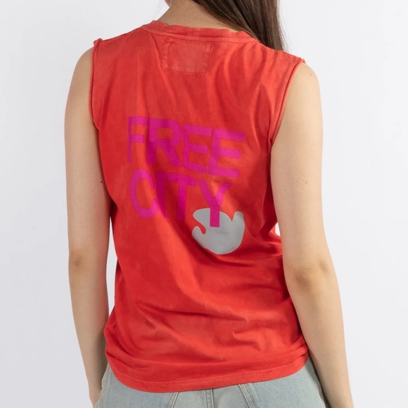 FREE CITY Vintage Cutoff Tank - Red - XL - Picture 2 of 6